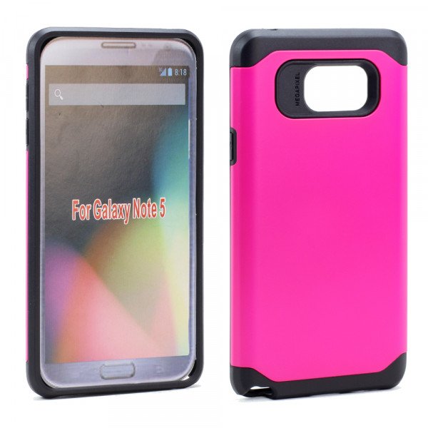 Wholesale Samsung Galaxy Note 5 Slim Hybrid Armor Case (Hot Pink)